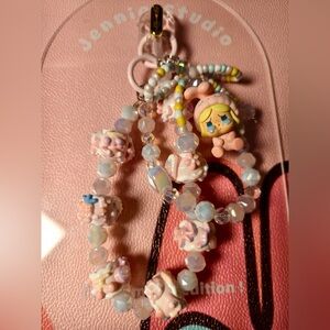 Handmade painted beaded crybaby themed keychain